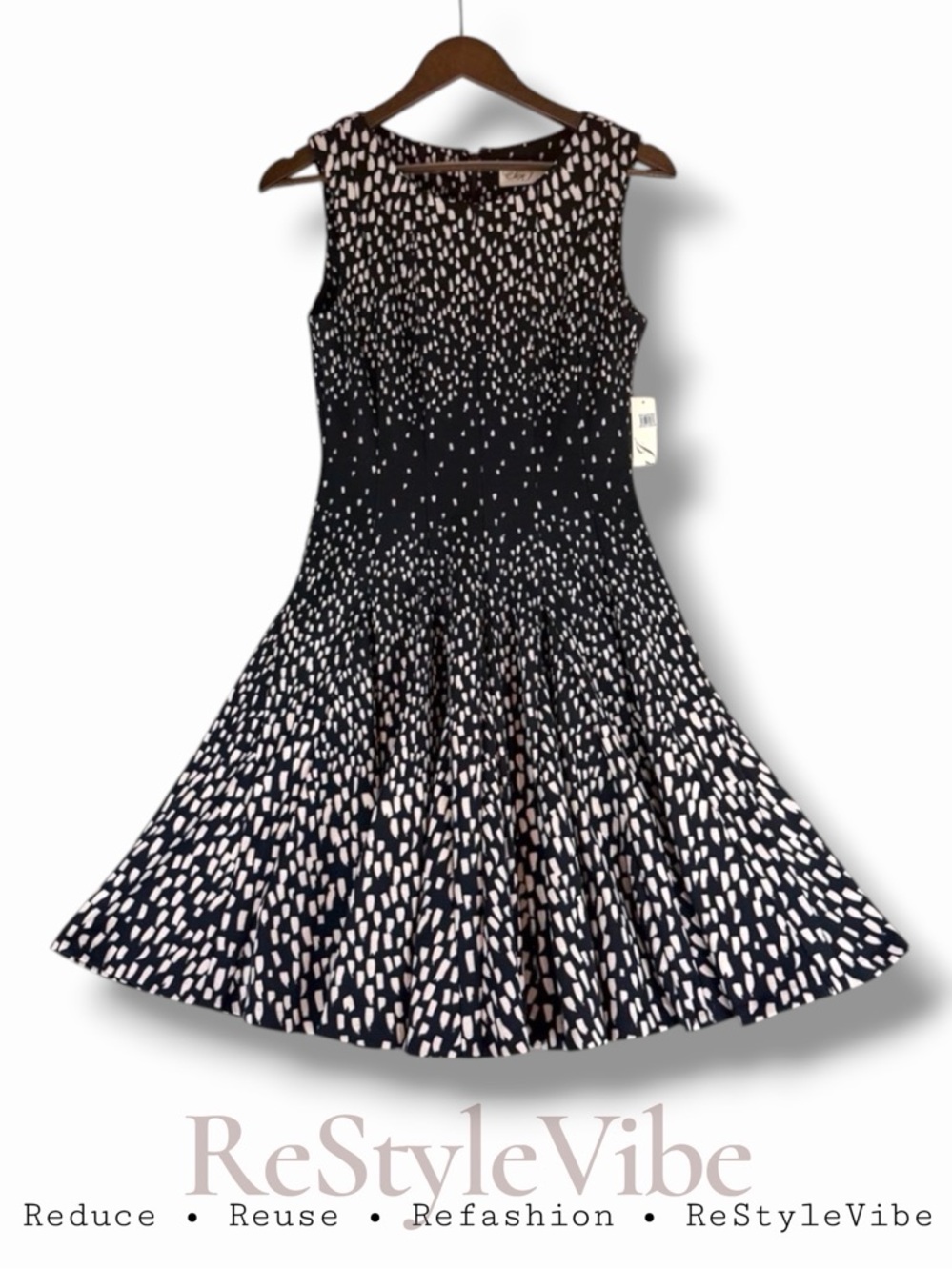 ELIZA J Women’s Size 4 Dress NWT Black White Mini Length Sleeveless Nordstrom’s